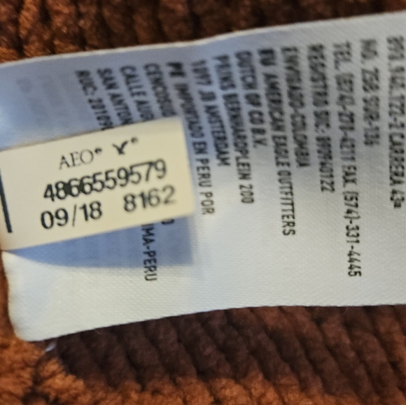 American Eagle XL Chunky Chenille Cable Knit Sweater Rust Orange 8162 - Picture 8 of 8